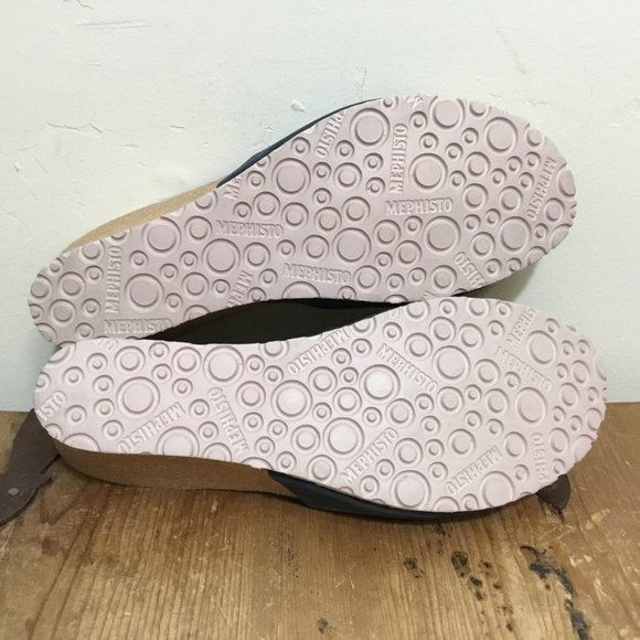 Mephisto 42 Women Blue Nubuck Leather Mule Sandal Wedge 2.5" Heel Size 10 - Picture 7 of 12